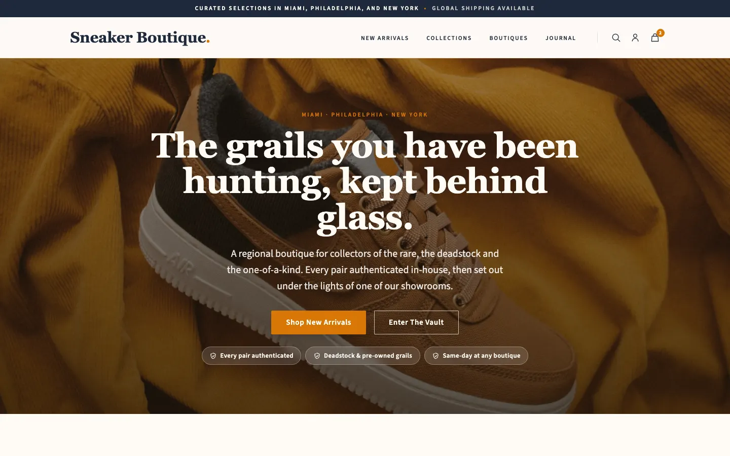Sneaker Boutique website